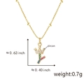 Collana dorata con ciondolo lettera Y e corona con zirconi colorati scintillanti - Solo ciondolo / Lettera Y Multicolore (Solo Ciondolo (Senza Catena))