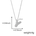 Ciondolo lettera Y argento con zirconi, altezza 2,4 cm, gioielli alfabeto moderni - Lettera Y Argento