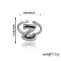 Anello regolabile in rame argento con un audace design a forma di lettera Z - Stile Lettera Z (92) / Argento