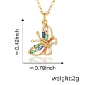 Detailed view of hollow butterfly pendant with multicolored stones and size measurements - Colorful