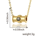 Detail view of evil eye barrel bead charm with dimensions 0.36x0.59 inches in gold finish - Pendant Only (Without Chain) / Black
