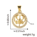 Ciondolo dello Scorpione placcato oro 18k con zirconi incastonati in design rotondo - Cancro