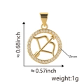 Pendentif Sagittaire plaqué or 18k avec zircons et motif arc et flèche vintage - Sagittaire