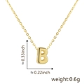Ciondolo lettera B placcato oro 18K per gioielli fai da te, 0.33x0.22 pollici - Stile Lettera B / Oro
