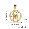 Pendentif Lion plaqué or 18k avec zircons micro-sertis et design rond - Lion