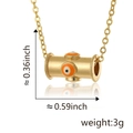 Golden evil eye necklace featuring orange tube pendant and dainty O-chain link - Pendant Only (Without Chain) / Pink
