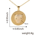 Collier plaqué or 18k avec pendentif tête de léopard ronde orné de zircons cubiques blancs - Modèle B (Pendentif Seul (Sans Chaîne))