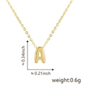 Collana con ciondolo lettera iniziale A placcata oro 18K con dimensioni e peso - Stile Lettera A / Oro