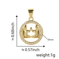 Pendentif Gémeaux plaqué or 18k avec zircons et dimensions détaillées incluses - Gémeaux