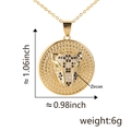 Pendentif rond plaqué or 18k avec relief léopard 3D et pierres de zircon cubique - Modèle C (Pendentif Seul (Sans Chaîne))