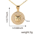 Collier pendentif léopard plaqué or 18k avec zircons et yeux en pierres vertes - Modèle A (Pendentif Seul (Sans Chaîne))