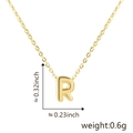 Ciondolo a lettera R placcato oro 18K per gioielli fai da te collana 0,32 pollici - Stile Lettera R / Oro