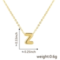 Ciondolo lettera Z placcato oro 18K lucido con dimensioni di 0,33x0,25 pollici - Stile Lettera Z / Oro