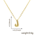 Ciondolo lettera J placcato oro 18K con catenina e dimensioni dettagliate - Stile Lettera J / Oro