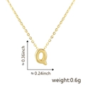 Ciondolo lettera Q in oro 18K lucido con misure dimensionali e peso del prodotto - Stile Lettera Q / Oro