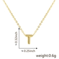 Ciondolo a lettera T maiuscola placcato in oro 18K lucido per collane e bracciali - Stile Lettera T / Oro