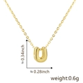 Ciondolo a forma di U placcato oro 18K, dimensioni 0,34x0,28 pollici e peso di circa 0,6g - Stile Lettera U / Oro