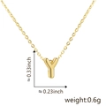 Ciondolo lettera Y placcato oro 18K lucido con dimensioni 0,33x0,23 pollici e peso 0,6g - Stile Lettera Y / Oro