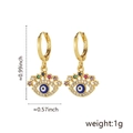 Detaillierte Größenangaben für Evil Eye Ohrringe mit bunten Zirkonia Steinen - Ein Paar / Mehrfarbiger Augen-Stil (Modell B)