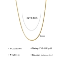Minimalist 2mm wide 18K gold plated stainless steel snake chain necklace for layering - Gold 2mm (SN22113004)