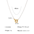 Witte kristallen kralenketting met 18K vergulde roestvrijstalen ringhanger voor dames - Witte Kristallen Kralen Sleutelbeen Ketting (SN030088)