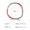 Colorful crystal beaded bracelet set with gold stainless steel gear spacers - Multicolor Beaded Style (SB040053)