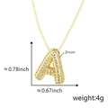 18k gold plated bubble letter A necklace with cubic zirconia paving on white background - Alphabet A Pendant Only (Without Chain) / Gold