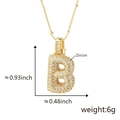 Golden necklace with zircon-studded letter B pendant and beaded chain detail - B Pendant Only (Without Chain) (18) / Gold