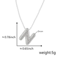 Silver-toned 18k copper necklace with zircon-encrusted bubble letter N pendant - Alphabet N Pendant Only (Without Chain)