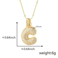 Golden letter C necklace with sparkling zircon pavé on a thin gold chain - C Pendant Only (Without Chain) (18) / Gold