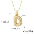 Golden letter D pendant necklace with sparkling zircon pave and circular link chain - D Pendant Only (Without Chain) (18) / Gold
