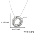 Silver balloon letter circle pendant necklace with zircon stones and O-chain - Alphabet O Pendant Only (Without Chain)