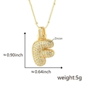 Collana con pendente a lettera F placcata in oro con cristalli di zircone incastonati - F Solo Pendente (Senza Catena) (18) / Oro