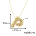 18k gold plated balloon letter P pendant necklace with sparkling zircon pavé - Alphabet P Pendant Only (Without Chain)