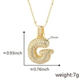 Collana placcata oro con pendente lettera G in zirconi e dettagli sulle dimensioni - G Solo Pendente (Senza Catena) (18) / Oro