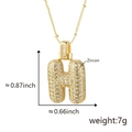 Collana dorata con ciondolo lettera H in zircone e dettagli sulle dimensioni - H Solo Pendente (Senza Catena) (18) / Oro