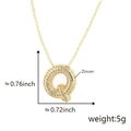 Golden balloon letter Q pendant necklace with clear zircon pavé measuring 0.76 inches - Alphabet Q Pendant Only (Without Chain)