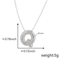 Cubic zirconia pave bubble letter Q necklace in silver finish, 0.76 inch height - Alphabet Q Pendant Only (Without Chain)