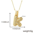 Collana con pendente lettera K dorata con pietre di zircone e catena a palline - K Solo Pendente (Senza Catena) (18) / Oro