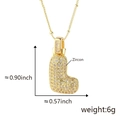 Collana con ciondolo lettera L dorata con pietre di zircone stile di lusso - L Solo Pendente (Senza Catena) (18) / Oro