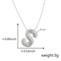 Silver balloon letter S pendant necklace with shimmering zircons for a hip hop style - Alphabet S Pendant Only (Without Chain)