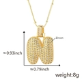Collana con lettera N dorata e zirconi incastonati con dettagli su misure e peso totale - N Solo Pendente (Senza Catena) (18) / Oro