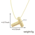 Golden 18k plated bubble letter T pendant necklace with sparkling zircon stones - Alphabet T Pendant Only (Without Chain)