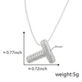 Silver-plated balloon letter T necklace pendant with sparkling zircon, 5g weight - Alphabet T Pendant Only (Without Chain)