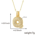 Collana con lettera Q in oro e zirconi con misure dettagliate e specifiche tecniche - Q Solo Pendente (Senza Catena) (18) / Oro