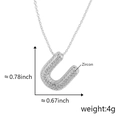 Silver-tone bubble letter U pendant necklace with inlaid zircon stones in hip hop style - Alphabet U Pendant Only (Without Chain)