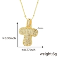 Ciondolo a lettera T dorato con zirconi brillanti e catenina sottile raffinata - T Solo Pendente (Senza Catena) (18) / Oro