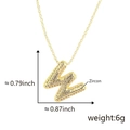 Iced out 18k gold plated bubble letter W pendant necklace with sparkling zircon stones - Alphabet W Pendant Only (Without Chain)