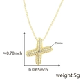 Iced out zircon bubble letter X pendant necklace in 18k gold plated copper hip hop style - Alphabet X Pendant Only (Without Chain)