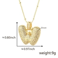 Collana dorata con pendente lettera W con zirconi incastonati e misure dettagliate - W Solo Pendente (Senza Catena) (18) / Oro